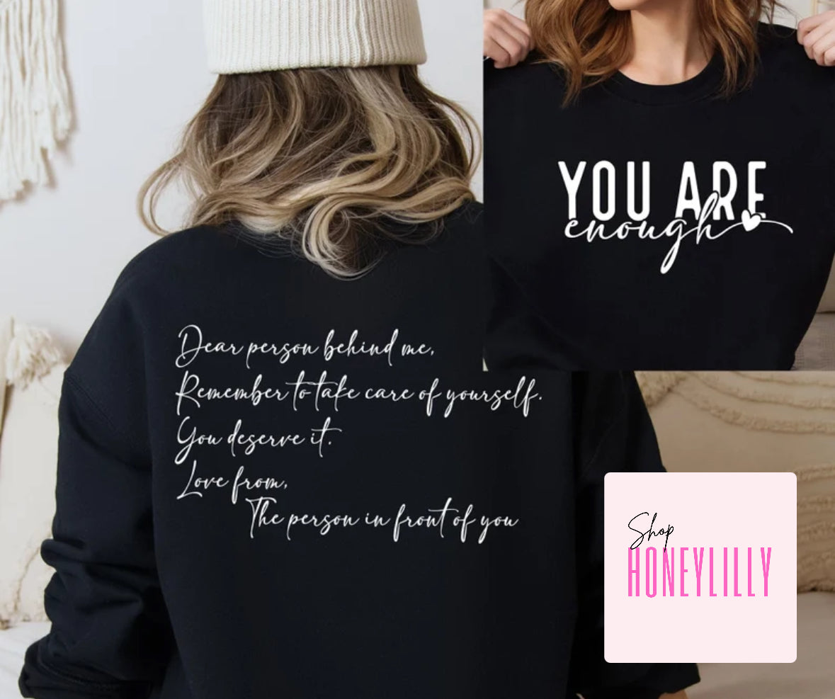 You are enough front/back design