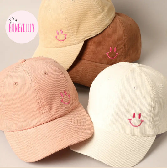 Smiley hat beige white